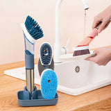 New Multifunctional Dish Brush Household Kitchen Oily Sponge Long Handle Cleaning Brush