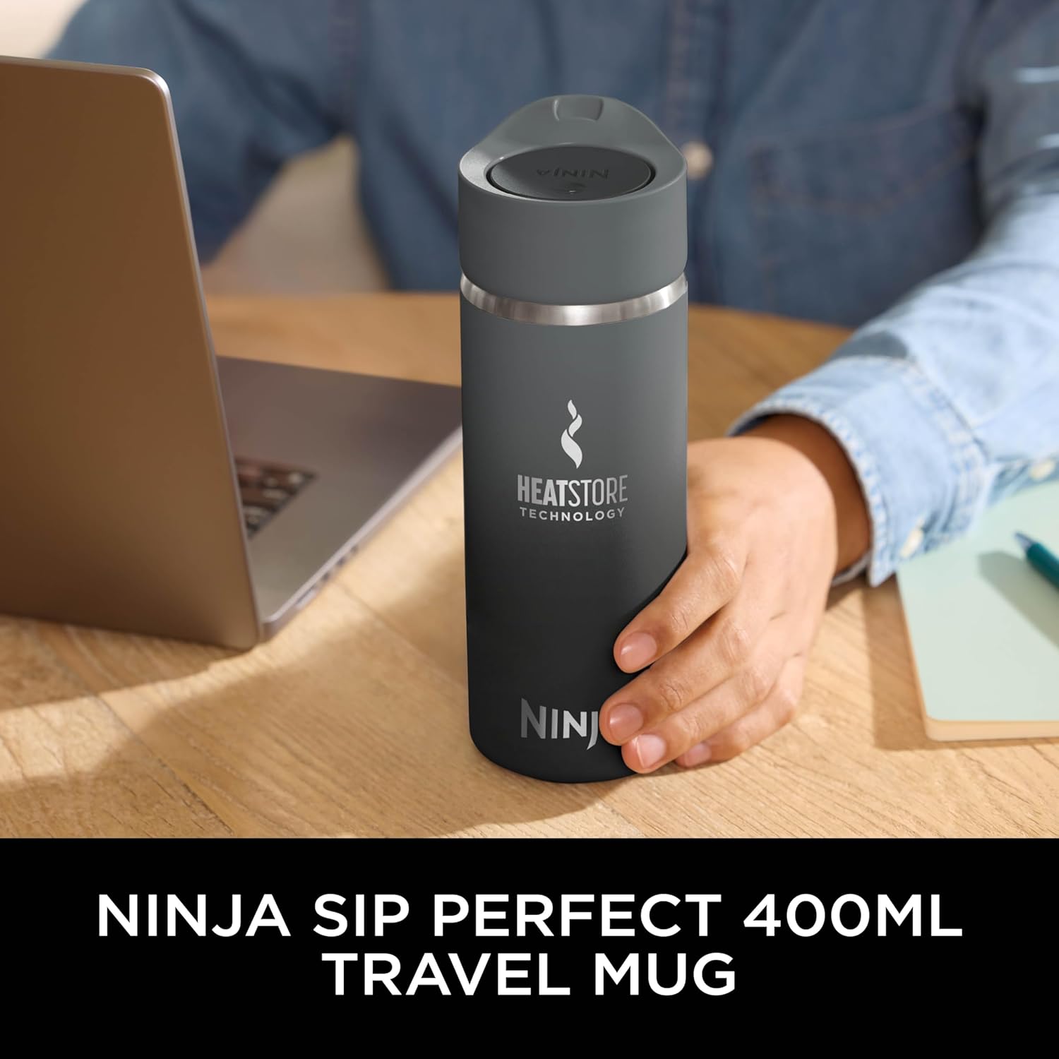 Ninja Sip Perfect Hot Flask 400ml Black, DW1603EUUKBK