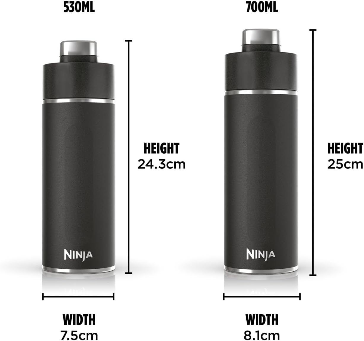 Ninja Thirsti 530ml Bottle Black, DW1801EUUKBK