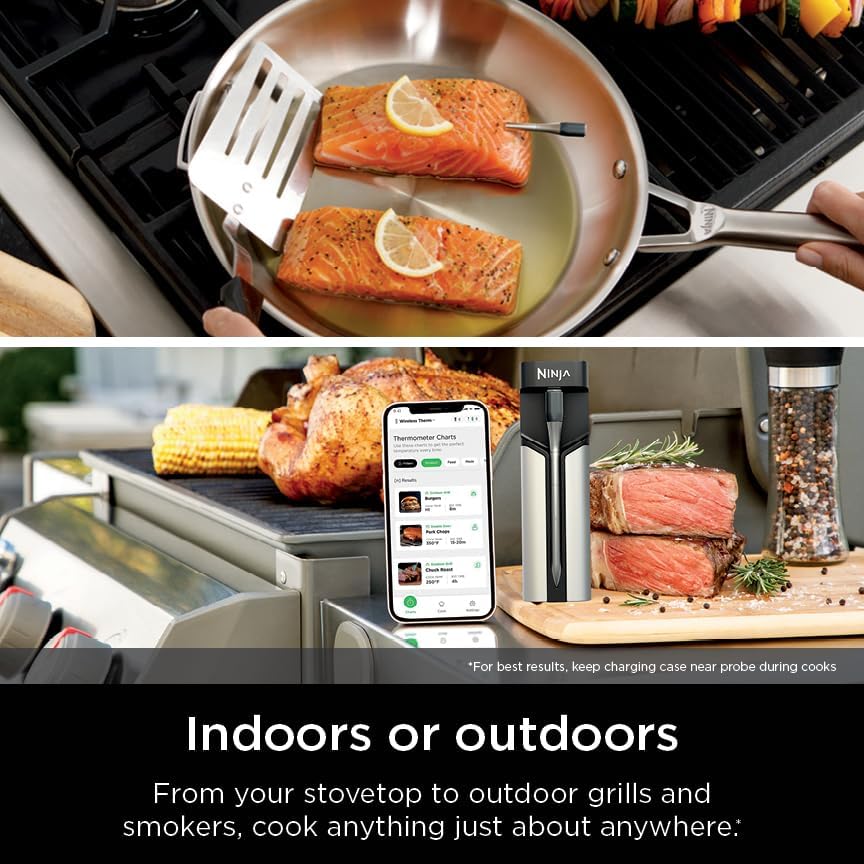 Ninja ProChef Wireless Meat Thermometer Waterproof, WP100