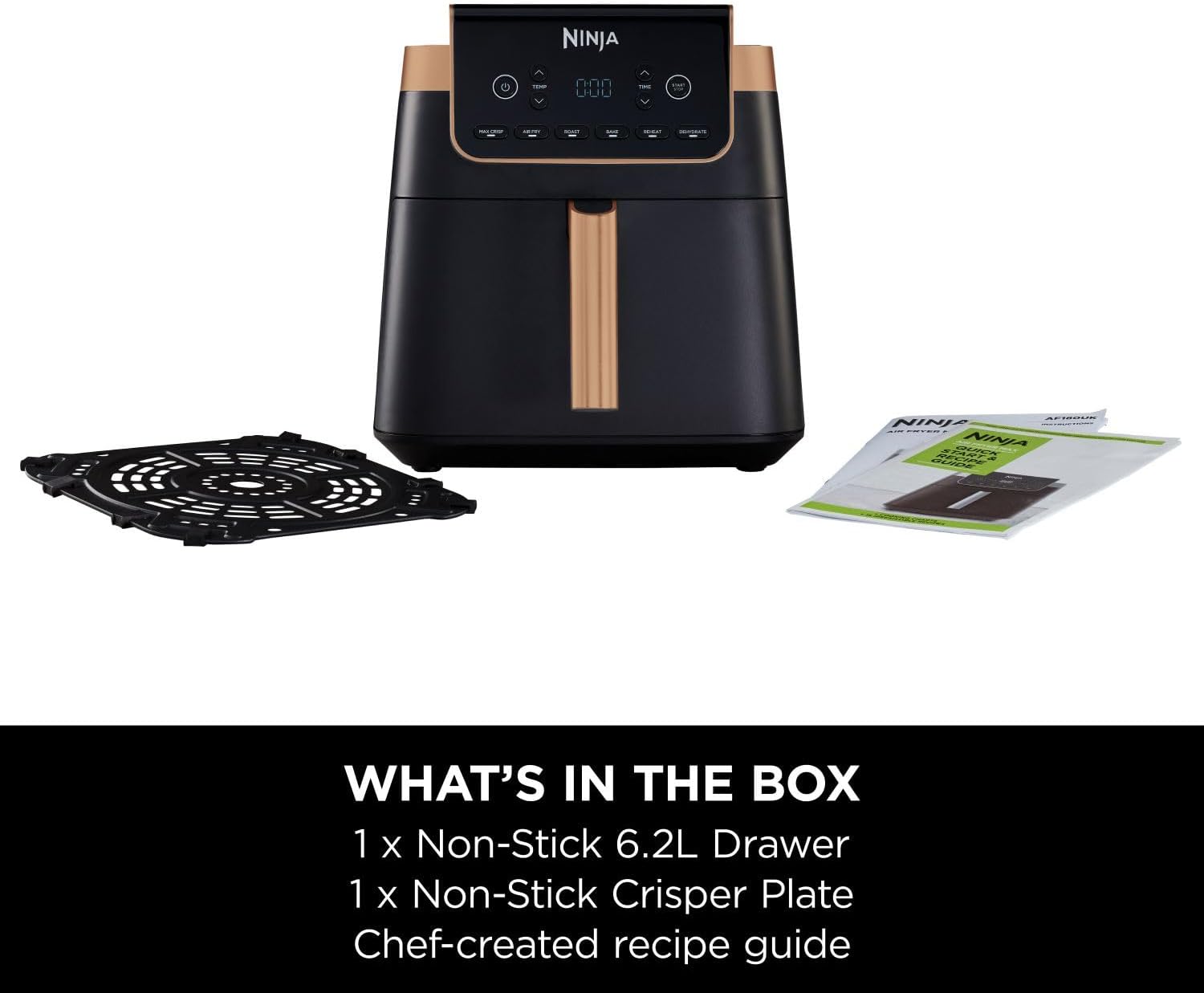 Ninja Air Fryer MAX PRO Black & Copper, AF180UKCP