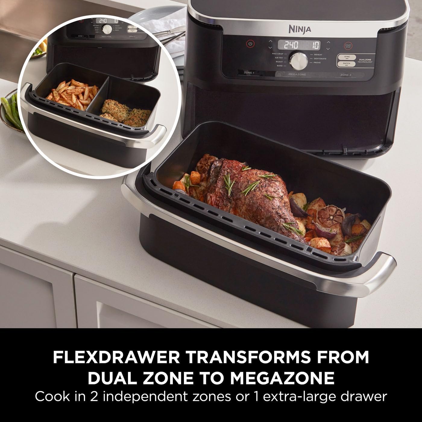 Ninja FlexDrawer Air Fryer Black AF500UK