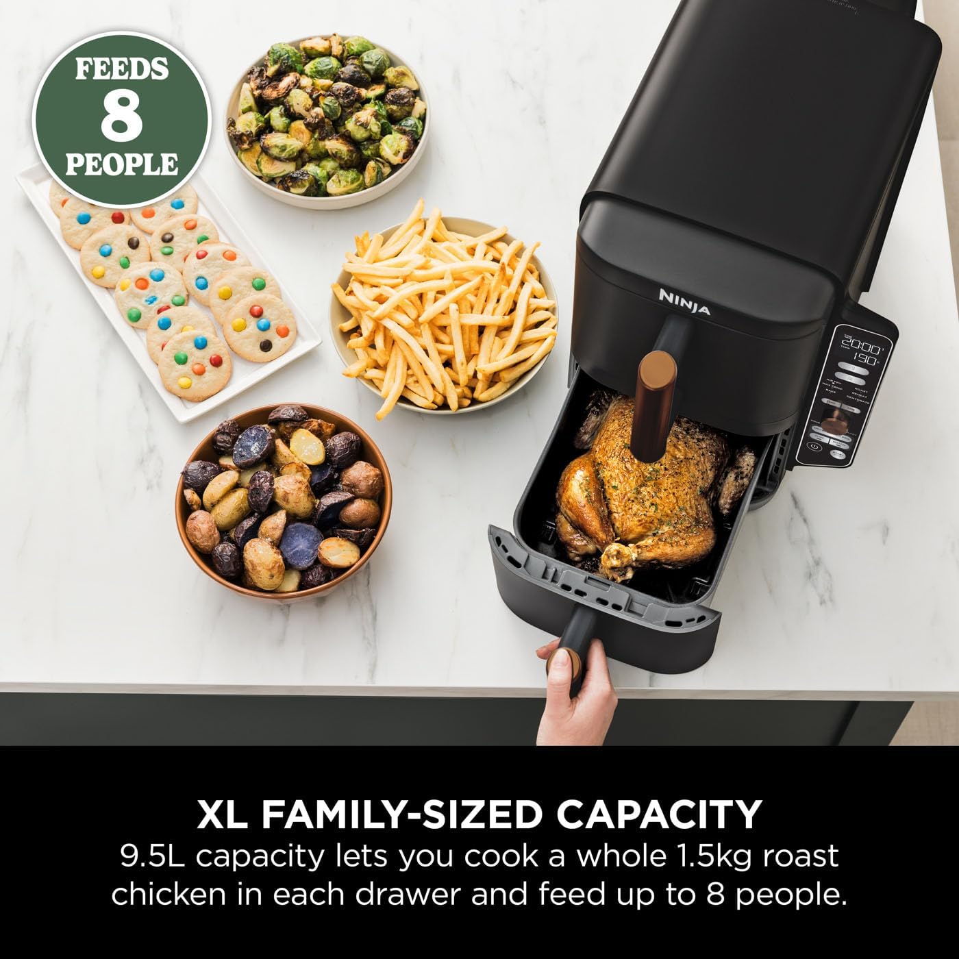 Ninja Double Stack Air Fryer XL Black/Copper SL400UKCP